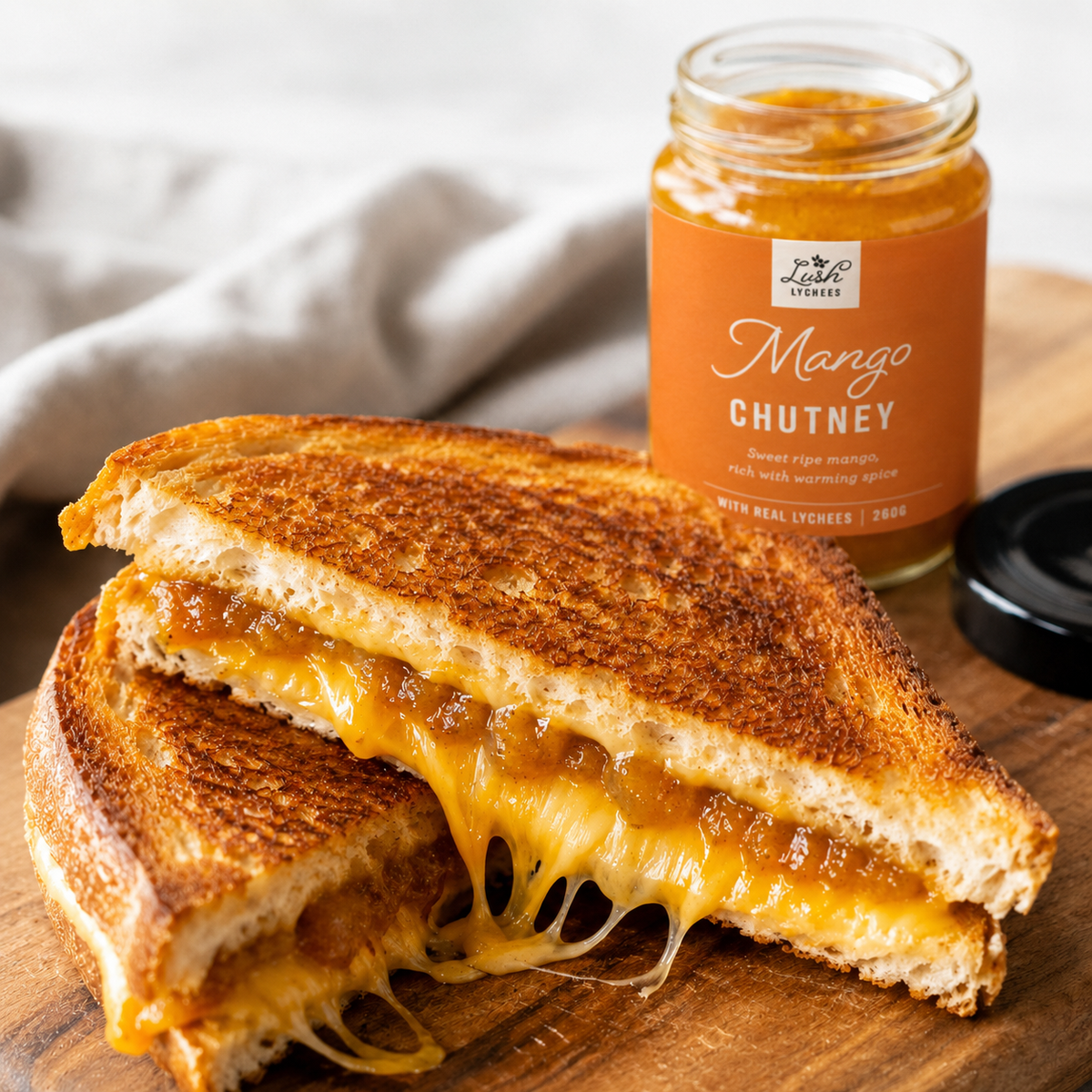 Cheddar & Mango Chutney Toastie