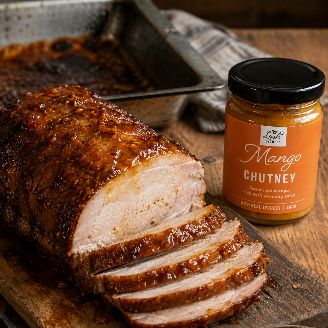 Chutney-Glazed Roast Pork
