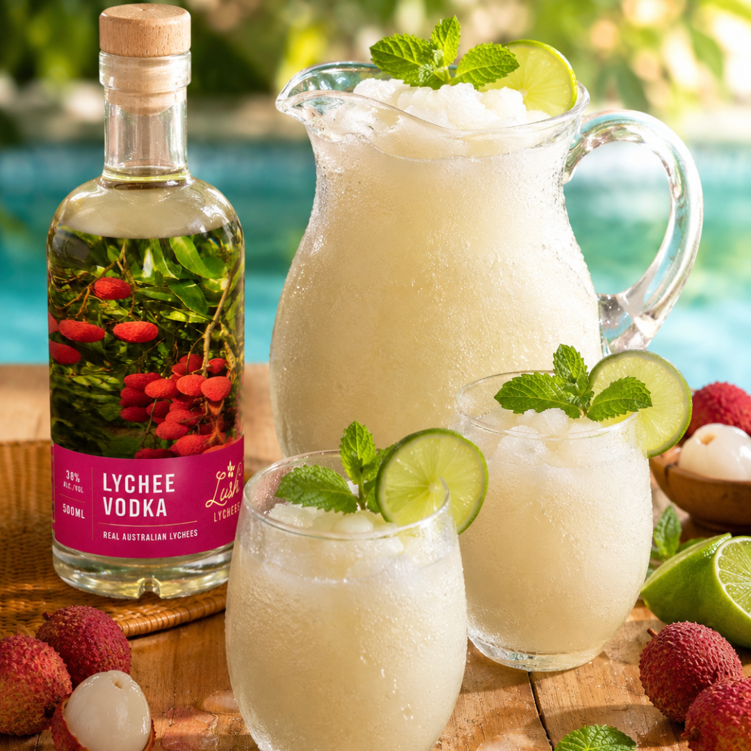 Frozen Lychee Vodka Slushie