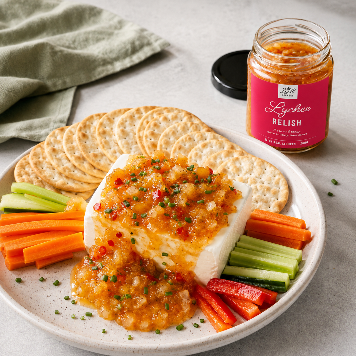 Pan-Fried Haloumi with Lychee Relish