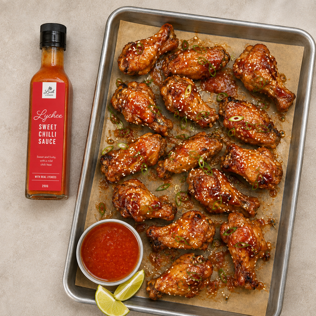 Sticky Lychee Sweet Chilli Wings