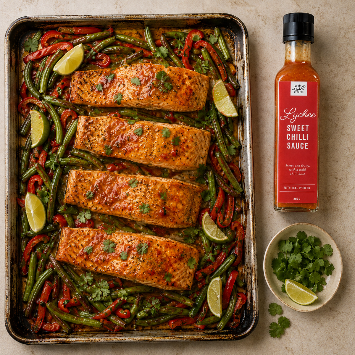 Sweet Chilli Salmon Tray Bake